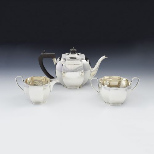 fig 1. Art Deco Sterling Silver Tea Set Mappin & Webb 1932