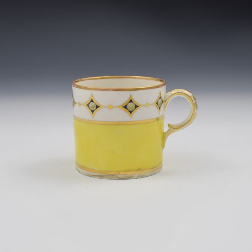 Georgian Derby Porcelain Yellow Ground Coffee Can C.1805 Pattern 619