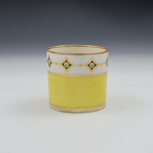 fig 1. Georgian Derby Porcelain Yellow Ground Coffee Can c.1805 Pattern 619