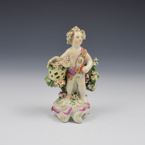 Derby Porcelain Figure Putto on Scrolled Base C.1765