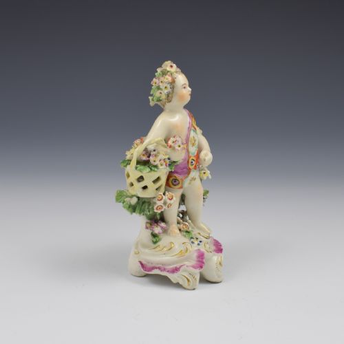 fig 1. Derby Porcelain Figure Putto On Scrolled Base c.1765