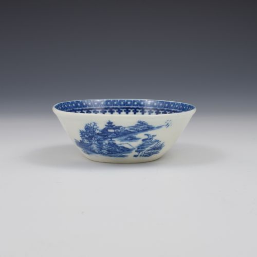 Rare Caughley Porcelain Fisherman Pattern Patty / Tart Pan C.1780-1790