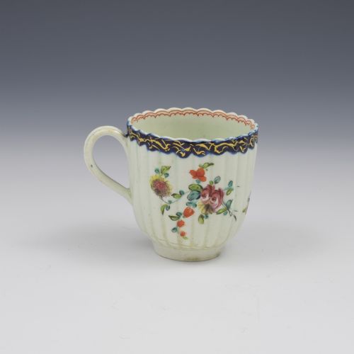 Pennington Liverpool Porcelain Fluted Polychrome Coffee Cup C.1770