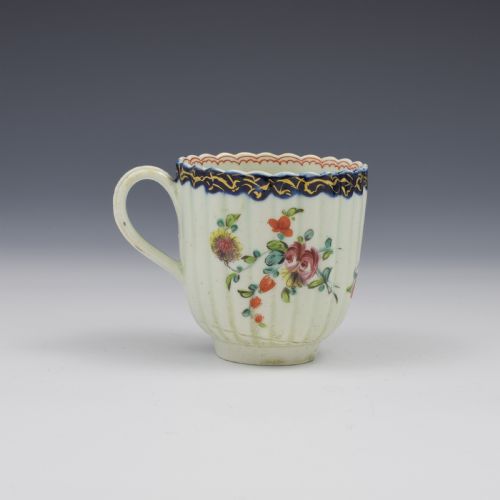 fig 1. Pennington Liverpool Porcelain Fluted Polychrome Coffee Cup c.1770