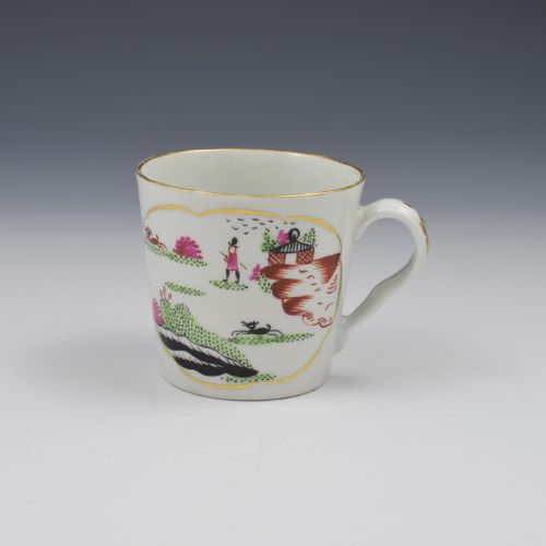 Chamberlain Worcester Porcelain Stag Hunt Coffee Can C.1792