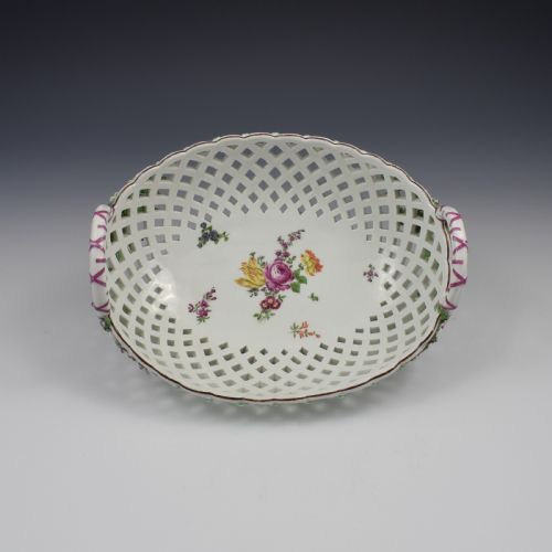 fig 1. Fine Large Chelsea Red Anchor Porcelain Basket c.1750-1758