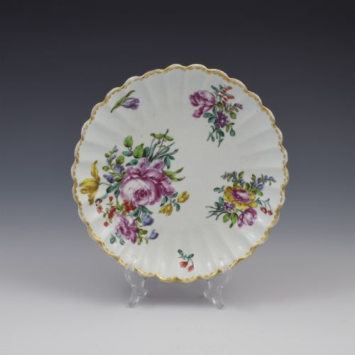 18th Century Bow Porcelain Scallop Fluted Dish C.1770