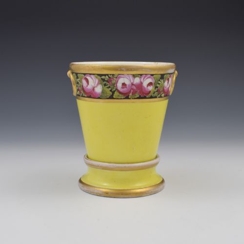 Early Coalport Porcelain Jardiniere / Flower Pot & Stand C.1800-1810
