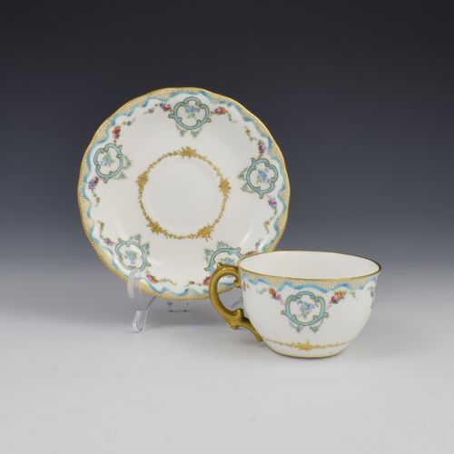 Fine Victorian Royal Crown Derby Porcelain Tea Cup & Saucer