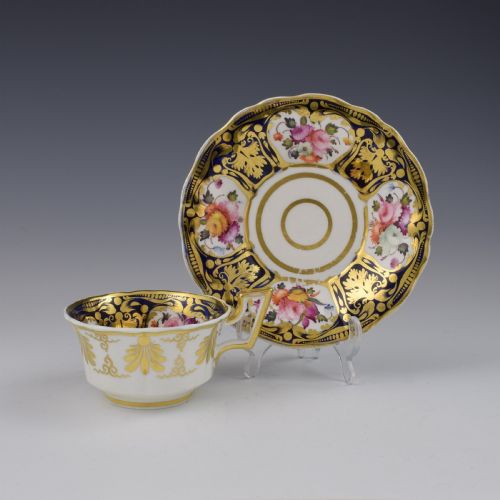 fig 1. Fine Coalport Antique Shape Porcelain Tea Cup & Saucer Pattern 2/26 c.1825