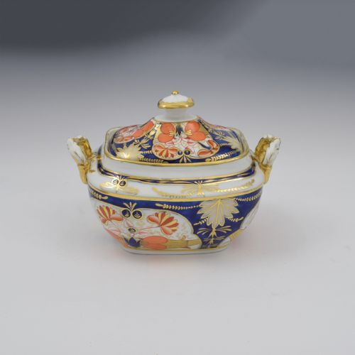 Regency Coalport Porcelain Sucrier / Sugar Box, Pattern 128, C.1815