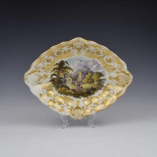 Derby Porcelain Dessert Dish George Robertson Landscape View in Italy C.1815