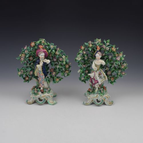 Pair Bow Porcelain Bocage Figures New Dancers C.1765