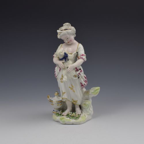 Derby Porcelain Patch Mark Figure "French Shepherdess" C.1775
