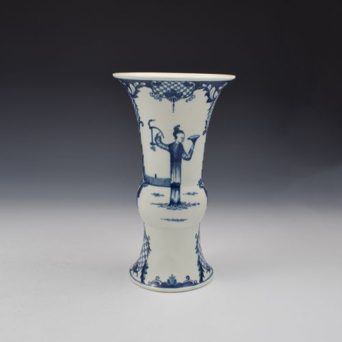 Large First Period Worcester Porcelain Vase Telephone Box Pattern C.1770