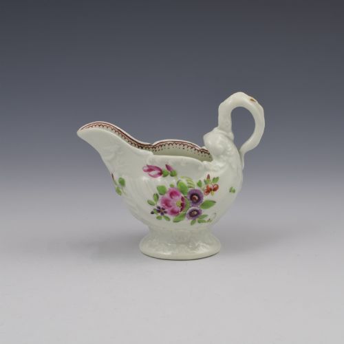 First Period Worcester Porcelain Dolphin Ewer Cream Boat C.1765-1770