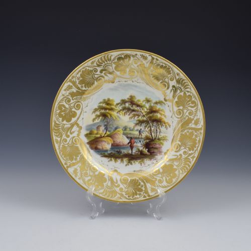 Derby Porcelain Dessert Plate George Robertson Landscape View in Wales