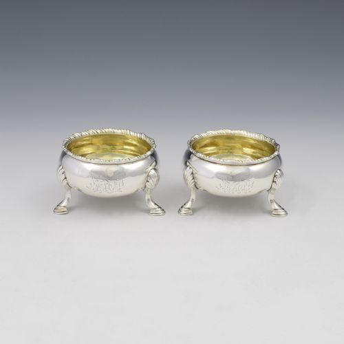 Pair of George II Silver Cauldron Salts David Hennell I 1750