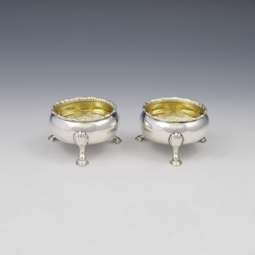 fig 1. Pair Of George II Silver Cauldron Salts David Hennell I 1750