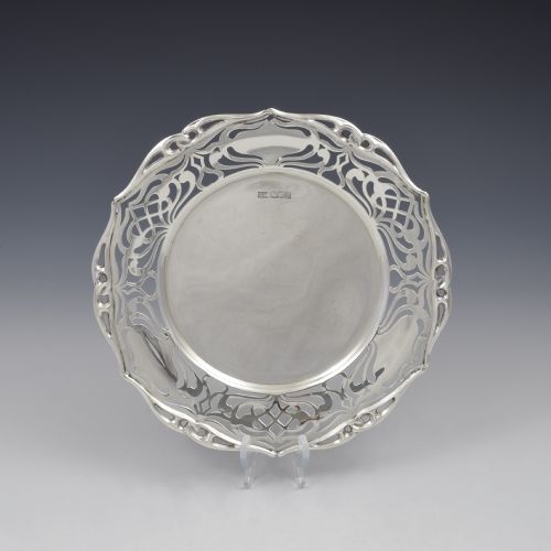 Fine Edwardian Art Nouveau Pierced Silver Comport / Tazza Mappin & Webb