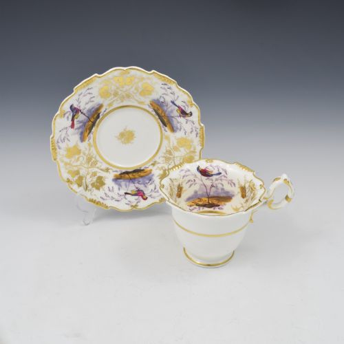 H & R Daniel Shrewsbury Shape Coffee Cup & Saucer Pattern 4237 C.1825