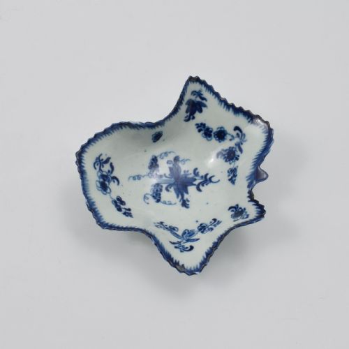 fig 1. First Period Worcester Porcelain Leaf Vine Pickle Dish c.1765