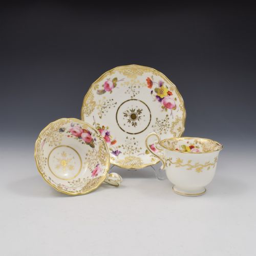 Coalport Porcelain No 7 Shape Tea & Coffee Cup & Saucer Trio C.1830