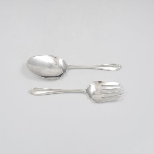 Pair Art Deco Silver Dessert / Salad Servers Viners Ltd. Dublin Import