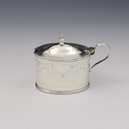 Georgian Silver Oval Mustard Pot 1797 Solomon Hougham