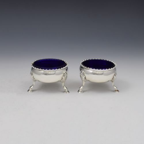 fig 1. Pair Of Georgian Irish Silver Salts Dublin William Bond