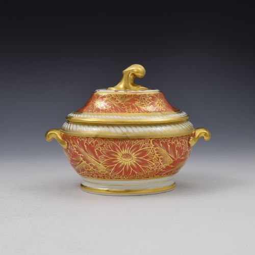 fig 2. Fine Georgian Coalport Porcelain Dessert Sauce Tureen & Stand c.1805