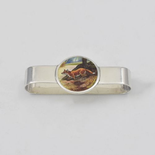 Edwardian Silver & Enamel Fox Napkin Ring R. H. Halford & Sons