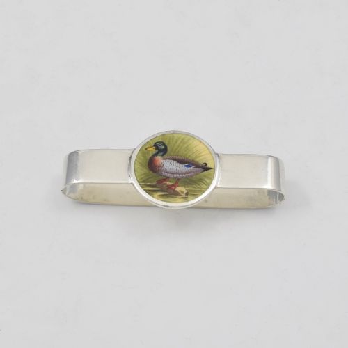 Edwardian Silver & Enamel Duck Mallard Napkin Ring R. H. Halford & Sons
