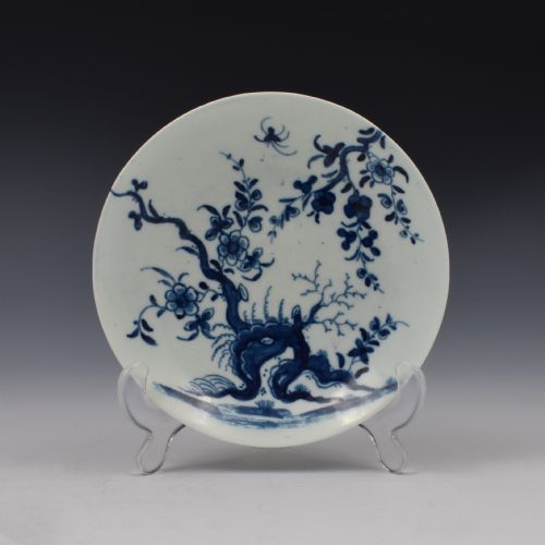 fig 1. First Period Worcester Porcelain Prunus Root Tea Bowl & Saucer c.1760
