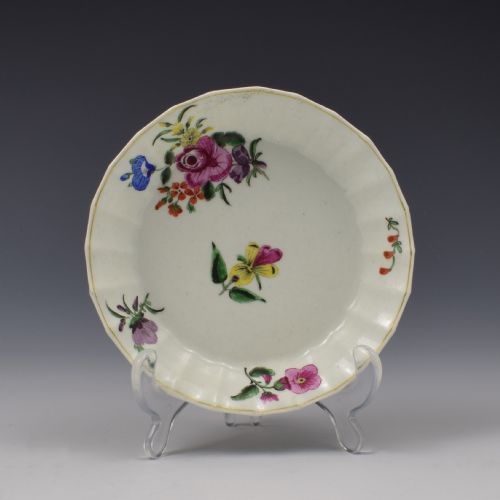 fig 1. Worcester Porcelain Fluted Coffee Cup & Saucer c.1765