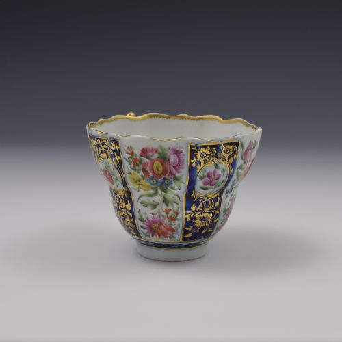 fig 1. First Period Worcester Porcelain Queen's Pattern Chocolate Cup c.1768