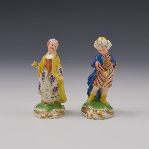 Pair Derby Porcelain Figures Small Turks C.1815