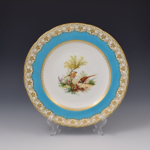 Minton Porcelain Pheasants Birds Cabinet Plate Joseph Wareham C.1850