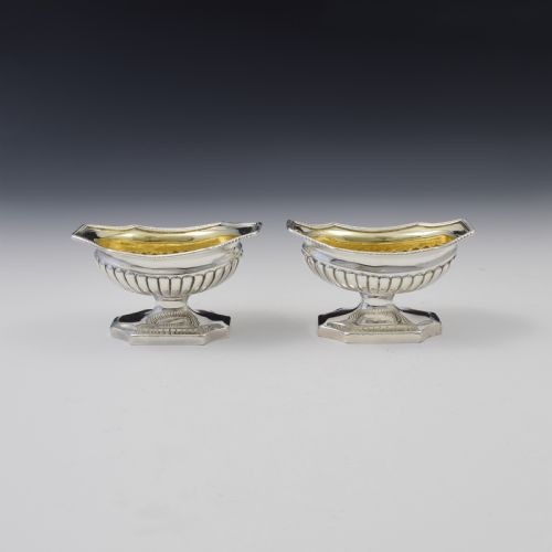 George III Pair of Neoclassical Silver Salts Robert & Samuel Hennell Set 1