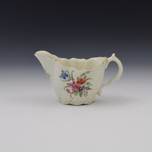 First Period Worcester Porcelain Chelsea Ewer Creamboat C.1765