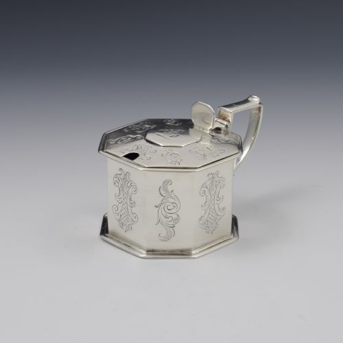 fig 1. Early Victorian Octagonal Silver Mustard Pot William Forrester 1839