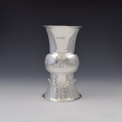 fig 1. Large Edwardian Arts & Crafts Silver Vase Johnson, Walker & Tolhurst