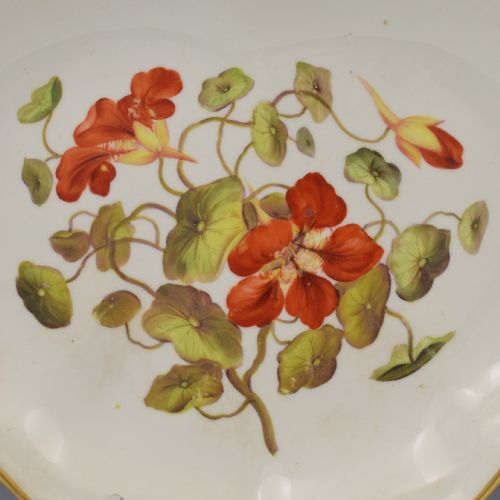 fig 1. Derby Porcelain Botanical Compotier Dessert Dish Nasturtium c.1806