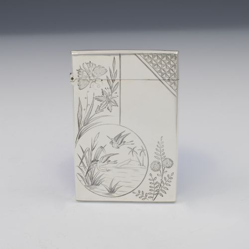Fine Victorian Aesthetic Period Silver Visiting Card Case 1880 Deakin & Nephew