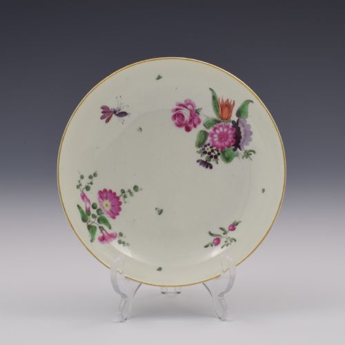 fig 1. First Period Worcester Porcelain Floral Tea Cup & Saucer c.1770