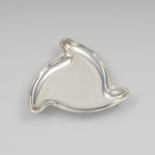 Art Deco Silver Triskelion Shaped Trinket / Pin Dish