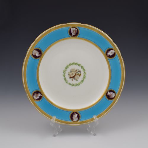Victorian Minton Porcelain Sevres Style Celeste Bleu Dessert Plate