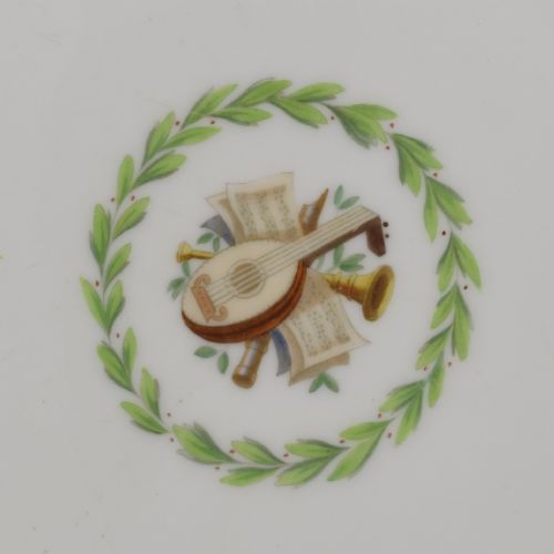 fig 1. Victorian Minton Porcelain Sevres Style Celeste Bleu Dessert Plate