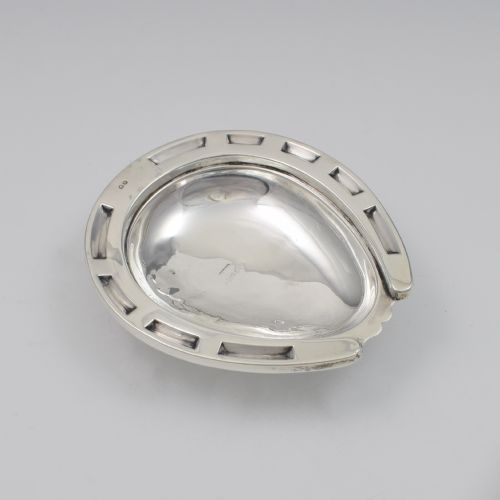 Victorian Novelty Silver Horseshoe Trinket Dish / Desk Tidy 1887
