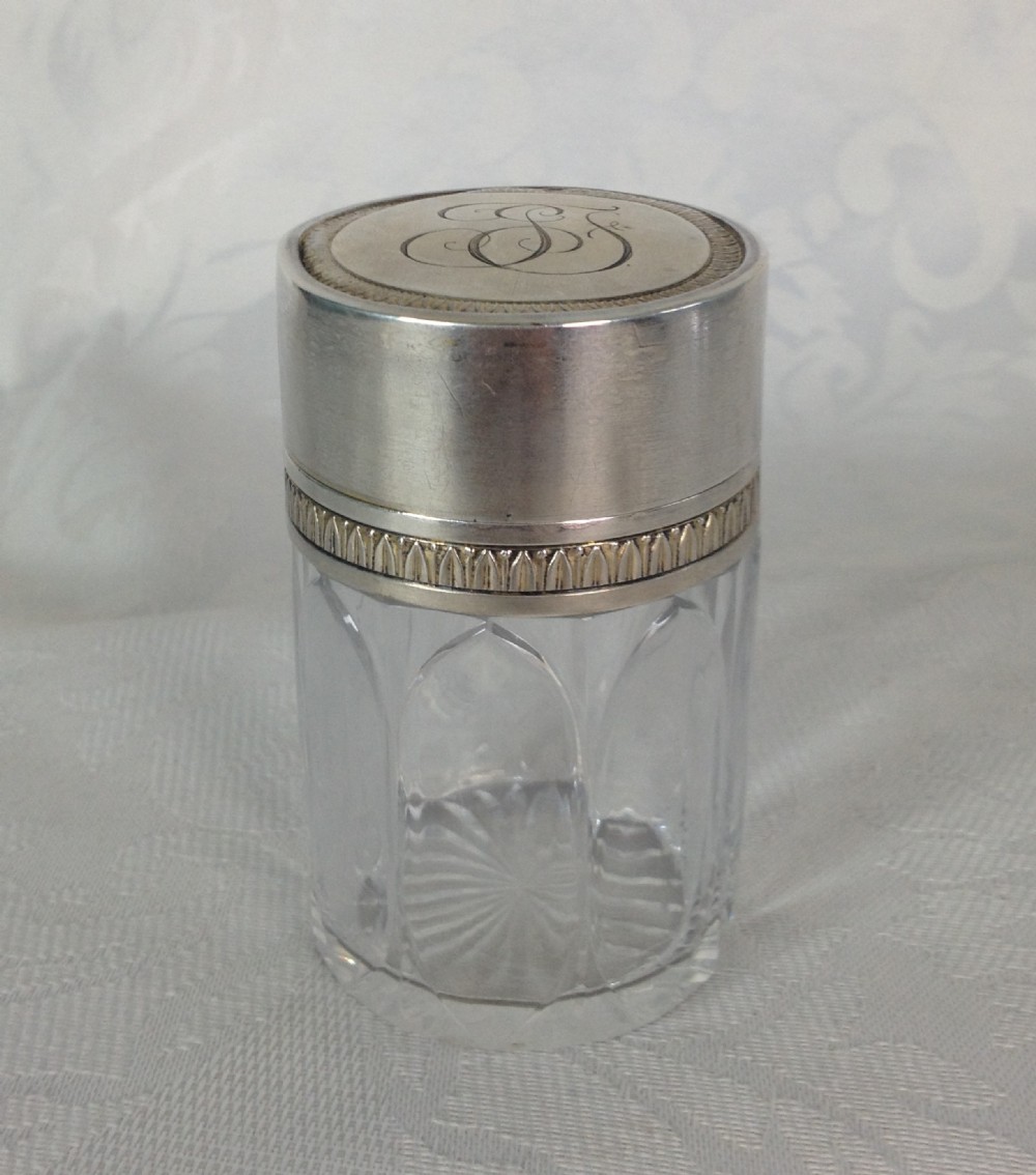 Art Nouveau Henri Lapeyre French Paris Silver Dressing Jar Pot Antique Smelling Salts Vanity